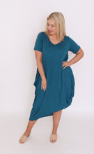 Load image into Gallery viewer, 7446 Teal Tie Dress