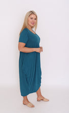 Load image into Gallery viewer, 7446 Teal Tie Dress