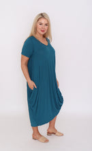 Load image into Gallery viewer, 7446 Teal Tie Dress