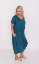 Load image into Gallery viewer, 7446 Teal Tie Dress