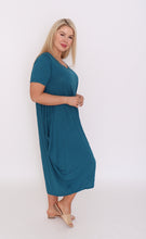 Load image into Gallery viewer, 7446 Teal Tie Dress