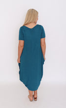 Load image into Gallery viewer, 7446 Teal Tie Dress