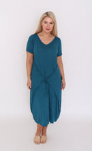 Load image into Gallery viewer, 7446 Teal Tie Dress