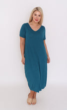 Load image into Gallery viewer, 7446 Teal Tie Dress