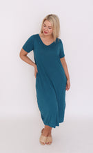 Load image into Gallery viewer, 7446 Teal Tie Dress