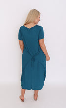 Load image into Gallery viewer, 7446 Teal Tie Dress
