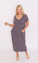 Load image into Gallery viewer, 7643 V-neck Pockets Cotton Dress