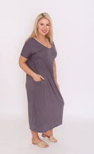 Load image into Gallery viewer, 7643 V-neck Pockets Cotton Dress