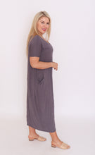 Load image into Gallery viewer, 7643 V-neck Pockets Cotton Dress