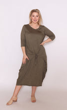 Load image into Gallery viewer, 7618 Khaki Magic Tie dress