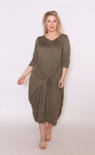 Load image into Gallery viewer, 7618 Khaki Magic Tie dress