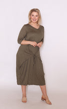 Load image into Gallery viewer, 7618 Khaki Magic Tie dress