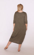 Load image into Gallery viewer, 7618 Khaki Magic Tie dress