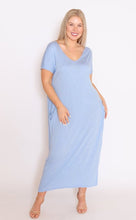 Load image into Gallery viewer, 7643 V-neck Pockets Cotton Dress