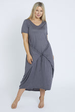 Load image into Gallery viewer, 7446 Charcoal Tie Dress