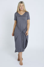 Load image into Gallery viewer, 7446 Charcoal Tie Dress