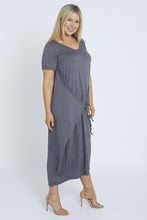 Load image into Gallery viewer, 7446 Charcoal Tie Dress