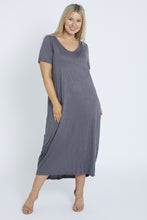 Load image into Gallery viewer, 7446 Charcoal Tie Dress