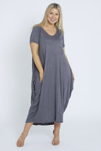 Load image into Gallery viewer, 7446 Charcoal Tie Dress