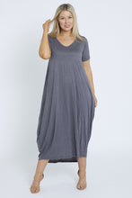 Load image into Gallery viewer, 7446 Charcoal Tie Dress