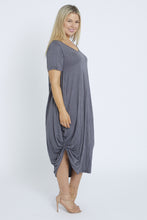 Load image into Gallery viewer, 7446 Charcoal Tie Dress