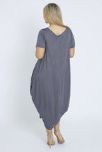 Load image into Gallery viewer, 7446 Charcoal Tie Dress