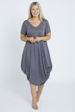 Load image into Gallery viewer, 7446 Charcoal Tie Dress