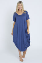 Load image into Gallery viewer, 7446 Denim Blue Tie Dress