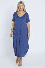 Load image into Gallery viewer, 7446 Denim Blue Tie Dress