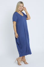 Load image into Gallery viewer, 7446 Denim Blue Tie Dress
