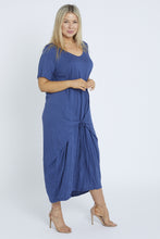 Load image into Gallery viewer, 7446 Denim Blue Tie Dress