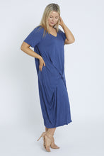 Load image into Gallery viewer, 7446 Denim Blue Tie Dress
