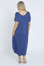 Load image into Gallery viewer, 7446 Denim Blue Tie Dress