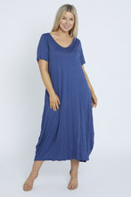 Load image into Gallery viewer, 7446 Denim Blue Tie Dress