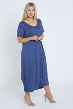 Load image into Gallery viewer, 7446 Denim Blue Tie Dress