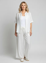 Load image into Gallery viewer, 8072 Relaxed Button-Front Shirt &amp; 8077 Wide-Leg Pants White

