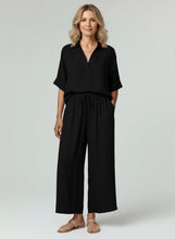 Load image into Gallery viewer, 8073 Relaxed Collared Top &amp; 8077 Wide-Leg Pants Set
