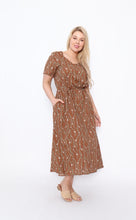 Load image into Gallery viewer, 7921 Coffee floral Dress
