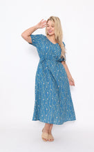 Load image into Gallery viewer, 7921 Blue floral Dress
