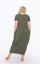 Load image into Gallery viewer, 7932 Khaki stripy dress
