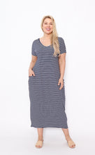 Load image into Gallery viewer, 7932 Navy stripy dress
