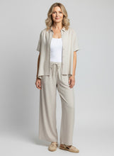 Load image into Gallery viewer, 8072 Relaxed Button-Front Shirt &amp; 8077 Wide-Leg Pants Beige
