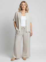 Load image into Gallery viewer, 8072 Relaxed Button-Front Shirt &amp; 8077 Wide-Leg Pants Beige
