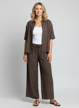 Load image into Gallery viewer, 8072 Relaxed Button-Front Shirt &amp; 8077 Wide-Leg Pants Chocolate
