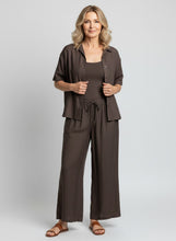 Load image into Gallery viewer, 8072 Relaxed Button-Front Shirt &amp; 8077 Wide-Leg Pants Chocolate
