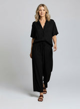 Load image into Gallery viewer, 8072 Relaxed Button-Front Shirt &amp; 8077 Wide-Leg Pants Black
