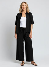 Load image into Gallery viewer, 8072 Relaxed Button-Front Shirt &amp; 8077 Wide-Leg Pants Black
