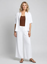 Load image into Gallery viewer, 8072 Relaxed Button-Front Shirt &amp; 8077 Wide-Leg Pants White
