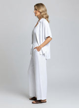 Load image into Gallery viewer, 8072 Relaxed Button-Front Shirt &amp; 8077 Wide-Leg Pants White
