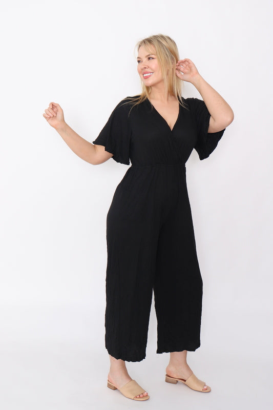 7942 comfy cotton Jumpsuit Black